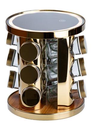 Набор для специй 12 предметов на круглой подставке с led-подсветкой