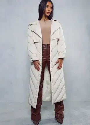 Шикарное стёганое пальто 50 размер