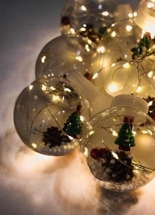 Гирлянда xmas ww-1 copper curtain ball lamp 7258 елка, теплый белый свет