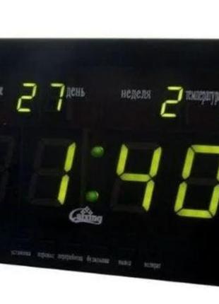 Часы caixing cx-2158 с зеленой подсветкой, черные