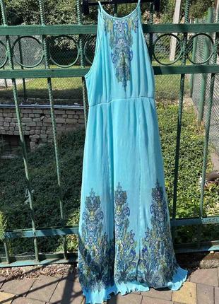 Дівчата , дуже гарний літній фірмовий сарафан, ніжного бірюзового кольору 44-46 розмір,