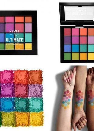 Nyx professional makeup ultimate shadow palette - 04 brights палетка теней