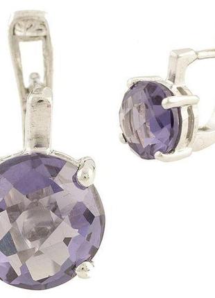 Серебряные серьги ortex с александритом 7.204ct (1186152)