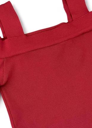 Женская темно-красная кофта в рубчик с открытыми плечами asos7 фото