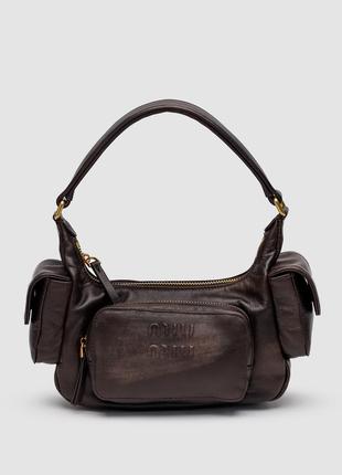 Miu Miu Matelasse Logo Chain Shoulder Bag Miu Miu Miu Delice Clutch Silber 4199 171175125