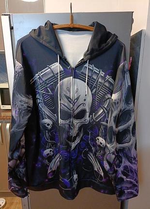 Кофта, оверсайз 50-58р, длина 82, грудь 150, рукава 67см