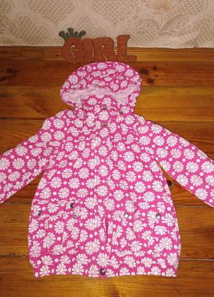 Розовая куртка ветровка на девочку, курточка с цветами