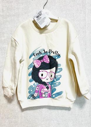 Свитшот для девочки, кофта для девочки, 2-3 года