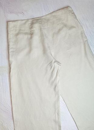 Нюдовые свободные бежевые льняные брюки h&m, размер 48 - 505 фото