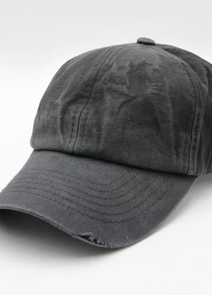 Бейсболка пустушка однотонна рванка на літо з регулюванням розміру 57-58р.