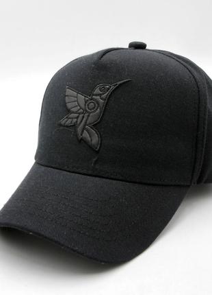 Бейсболка-тракер черный 57-58р летняя с регулировкой размера с нашивкой птицы