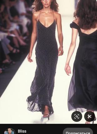 Плаття сукня вінтаж горошок віскоза максі вечірня