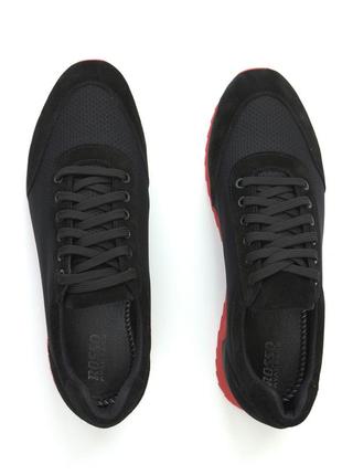 Чорні кросівки сітка кеди повсякденні чоловіче взуття великих розмірів rosso avangard ada set black bs9 фото