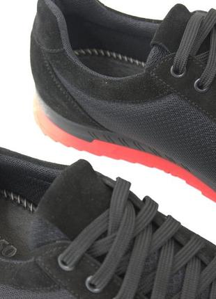 Чорні кросівки сітка кеди повсякденні чоловіче взуття великих розмірів rosso avangard ada set black bs8 фото