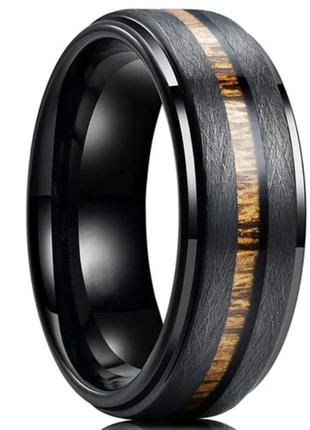 Черное кольцо нержавеющая сталь в стиле панк