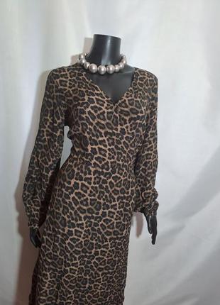 Брендовое платье леопардовый принт #1266 фото