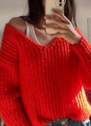 Topshop bight red wool sweater ❤️🧡