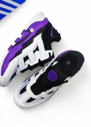 Чоловічі кросівки adidas niteball білі з фіолетовим