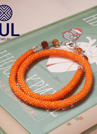 Сяйво заходу сонця - намисто-джгут з бісеру