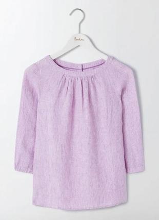 Сорочка з 💯 льону рожево-бузкова, блуза boden