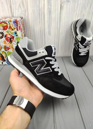 Женские кроссовки new balance 574 classic black grey