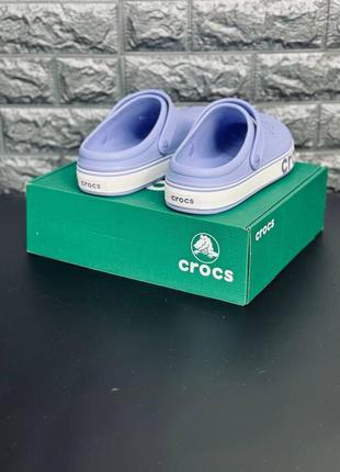 Женские кроксы crocs шлёпанцы лавандового цвета7 фото