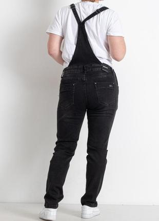Комбинезон черный resalsa6023 джинсовый полубатальный3 фото