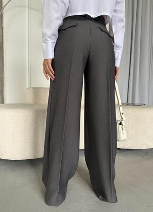 Женские брюки палаццо, брюки палаццо с карманами, женские классические брюки со стрелками3 фото