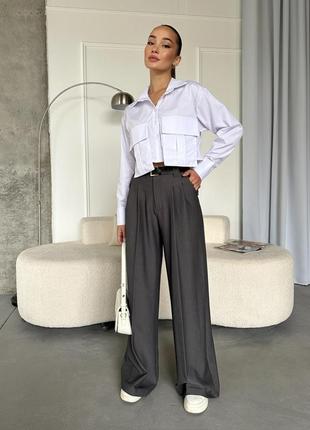 Жіночі штани палаццо, брюки палаццо з кишенями, жіночі класичні брюки зі стрілками6 фото