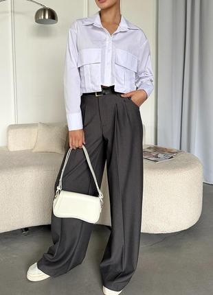 Жіночі штани палаццо, брюки палаццо з кишенями, жіночі класичні брюки зі стрілками4 фото