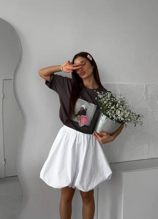 Пишна спідниця балон😍 стильна юбка  міні софт з підкладкою