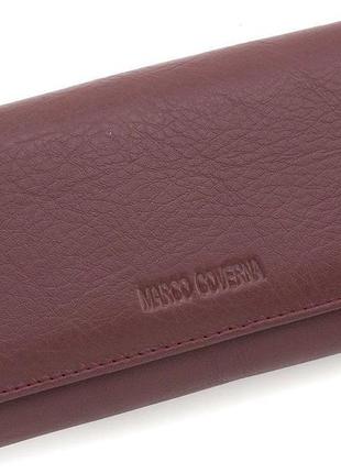 Жіночий гаманець із натуральної шкіри на два відділення 18,5х9 marco coverna ma246-wine-red (17979) бордовий10 фото