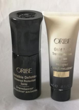 Oribe gold lust восстанавливающая маска для волос, 15 мл и универсальный защитный спрей для волос