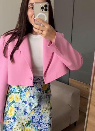 Розовый пиджак укороченный оверсайз зара разовышей пиджак zara