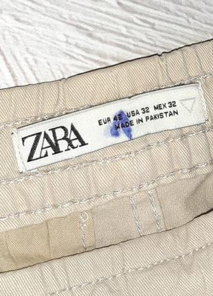 💝2+1=4 брендовые бежевые брюки брюки карго джоггеры zara высокая посадка, размер 48 - 505 фото