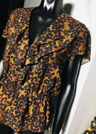 Леопардовая шифоновая блуза scotch & soda maison scotch м2 фото