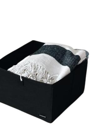 Коробка для зберігання одягу l - 30*30*20 см (чорний)1 фото