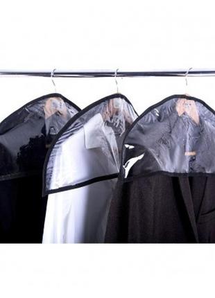 Комплект накидок-чохлів для одягу 3 шт (чорний)1 фото