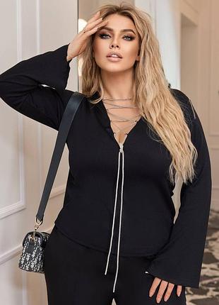 Кофточка  шнурівка зі стразами
розміри : 42-44, 46-48, 50-52, 54-56, 58-60