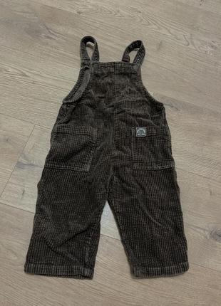 Вельветовий теплий шоколадний коричневий комбінезон штанцями zara