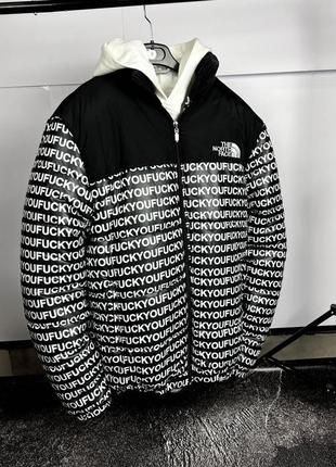 Куртка-пуховик north face the чоловіча чорна з написами (-20oc), зимова куртка зе норт фейс утеплена