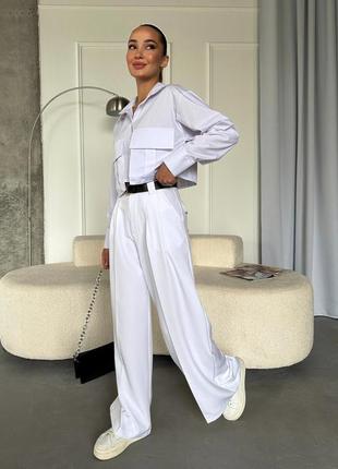 Жіночі штани палаццо, брюки палаццо з кишенями, жіночі класичні брюки зі стрілками1 фото