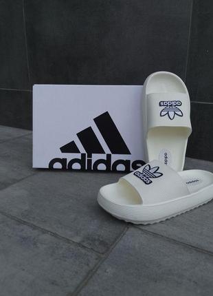 Женские шлепанцы adidas белые шлепанцы адидас жіночі шлепанці адидас