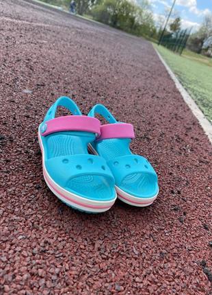Оригінальні кольорові дитячі крокс/crocs сандалі босоніжки р c9,ne ecco,clarks nike2 фото