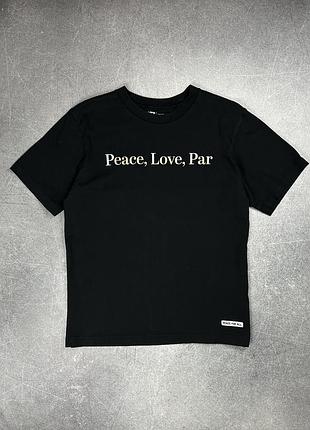 Uniqlo adam scott peace love par футболка черная