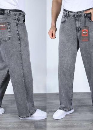 Джинсы revolver мужские широкие багги , 32, серый