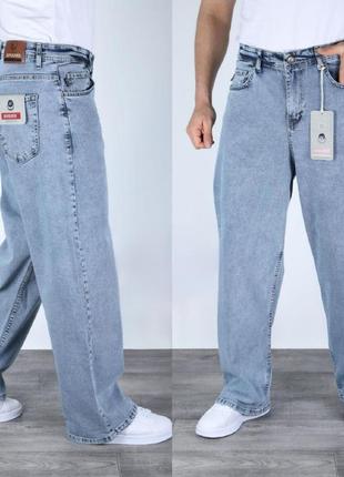 Джинсы revolver мужские широкие багги , 32, серый