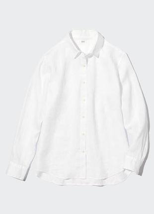 Uniqlo біла сорочка льон1 фото