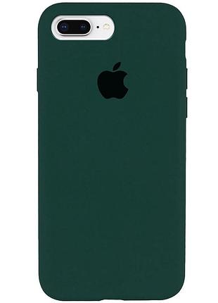 Силиконовый чехол с яблоком на iphone 7/8 plus / 8 plus (темно-зеленый)