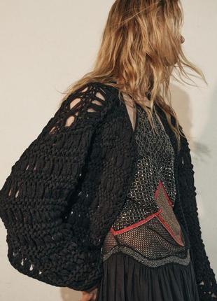 Ажурный трикотажный кардиган